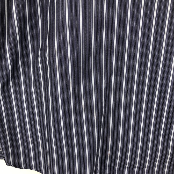 Hugo Boss Multi-Stripe Long Sleeve Cotton Striped Shirt, Men's Size L cotton navy blue type Vintage Second Hand