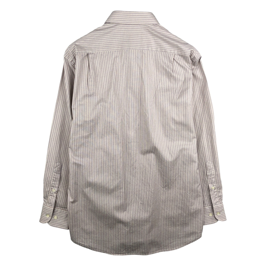 Hugo Boss Multi-Stripe Long Sleeve Cotton Striped Shirt, Men's Size M cotton Beige type Vintage Second Hand
