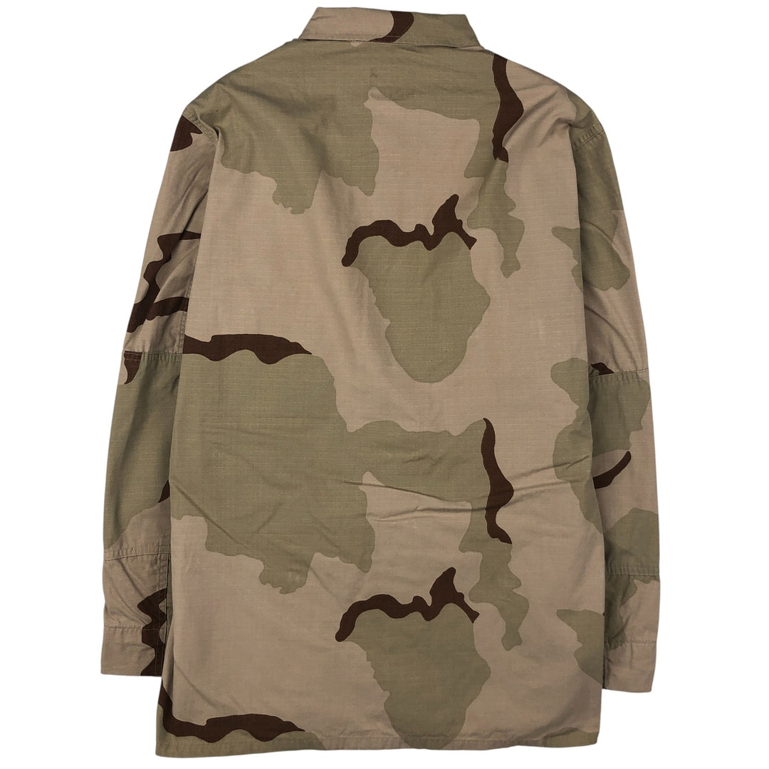00'S US military genuine camouflage Pattern 3C desert camo ripstop BDU military jacket made in USA MEDIUM-REGULAR equivalent to men's M Nylon Beige type Vintage Second Hand