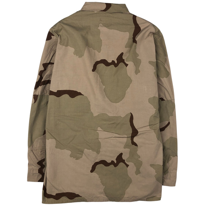 00'S US military genuine camouflage Pattern 3C desert camo ripstop BDU military jacket made in USA MEDIUM-REGULAR equivalent to men's M Nylon Beige type Vintage Second Hand