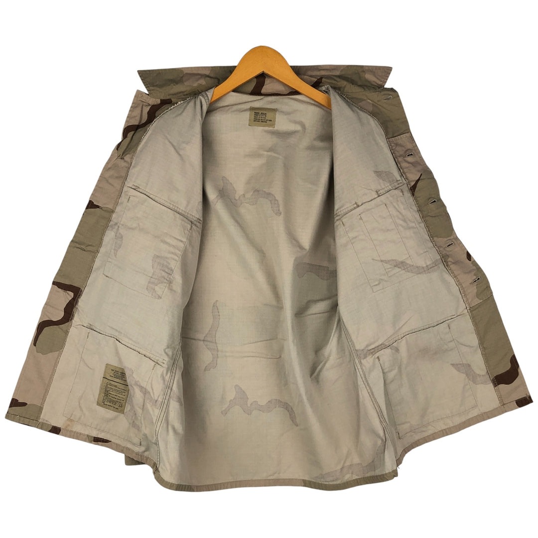 00'S US military genuine camouflage Pattern 3C desert camo ripstop BDU military jacket made in USA MEDIUM-REGULAR equivalent to men's M Nylon Beige type Vintage Second Hand