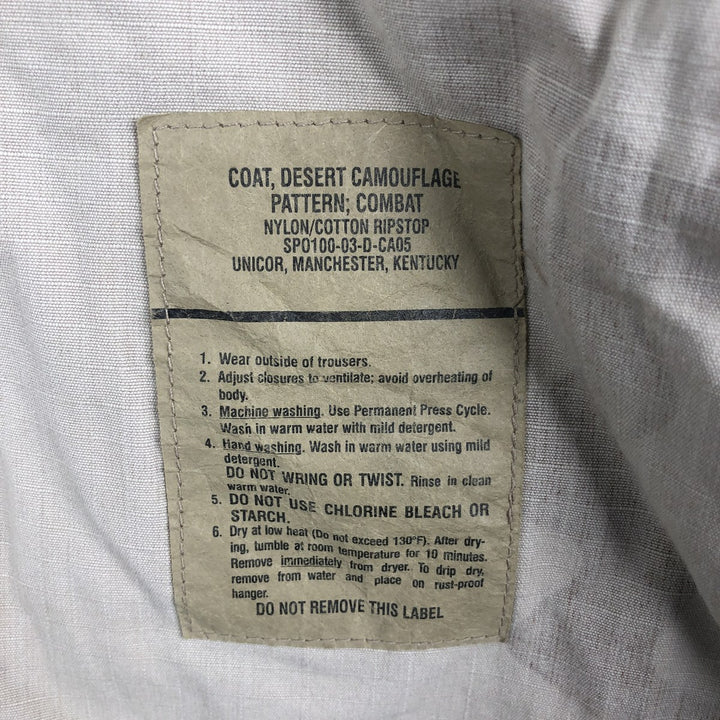 00'S US military genuine camouflage Pattern 3C desert camo ripstop BDU military jacket made in USA MEDIUM-REGULAR equivalent to men's M Nylon Beige type Vintage Second Hand