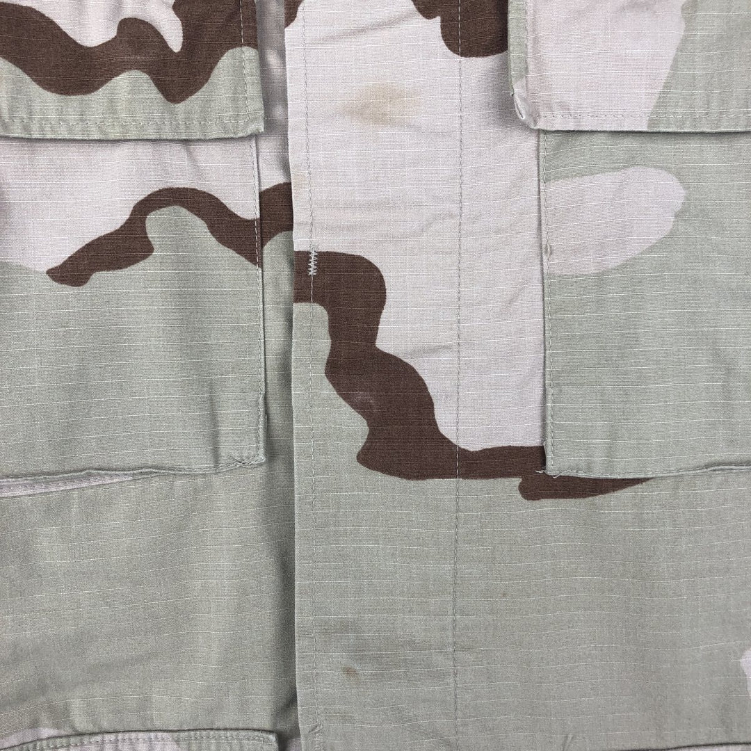 00'S US military genuine camouflage Pattern 3C desert camo ripstop BDU military jacket made in USA MEDIUM-REGULAR equivalent to men's M Nylon Beige type Vintage Second Hand