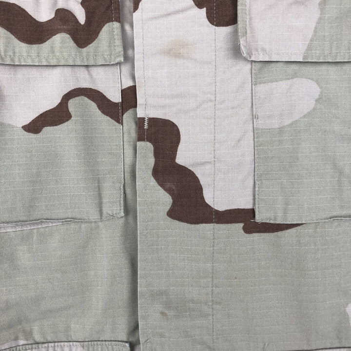 00'S US military genuine camouflage Pattern 3C desert camo ripstop BDU military jacket made in USA MEDIUM-REGULAR equivalent to men's M Nylon Beige type Vintage Second Hand
