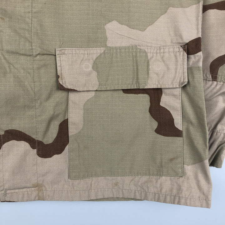 00'S US military genuine camouflage Pattern 3C desert camo ripstop BDU military jacket made in USA MEDIUM-REGULAR equivalent to men's M Nylon Beige type Vintage Second Hand