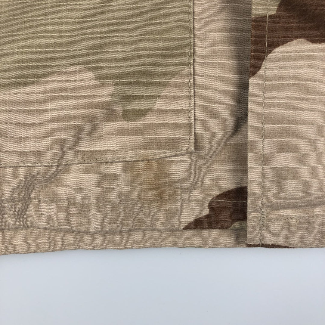 00'S US military genuine camouflage Pattern 3C desert camo ripstop BDU military jacket made in USA MEDIUM-REGULAR equivalent to men's M Nylon Beige type Vintage Second Hand
