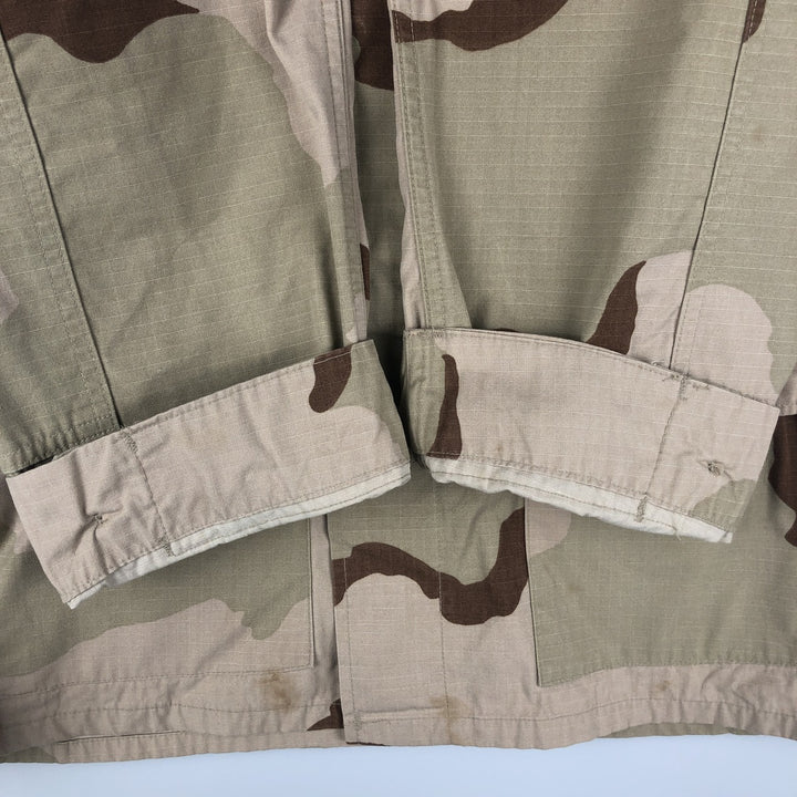 00'S US military genuine camouflage Pattern 3C desert camo ripstop BDU military jacket made in USA MEDIUM-REGULAR equivalent to men's M Nylon Beige type Vintage Second Hand