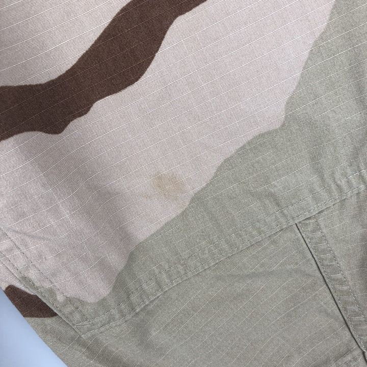 00'S US military genuine camouflage Pattern 3C desert camo ripstop BDU military jacket made in USA MEDIUM-REGULAR equivalent to men's M Nylon Beige type Vintage Second Hand