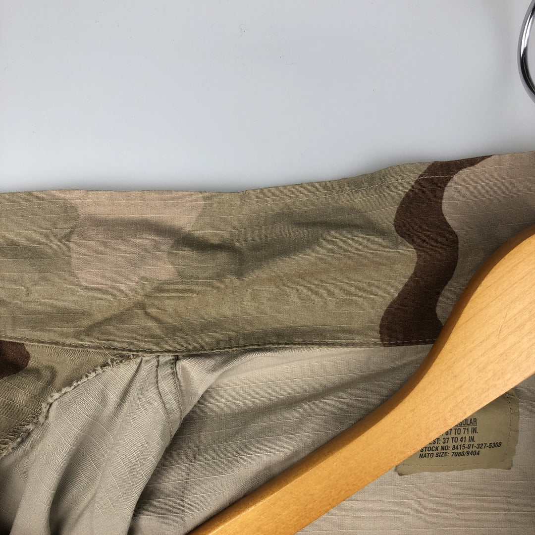 00'S US military genuine camouflage Pattern 3C desert camo ripstop BDU military jacket made in USA MEDIUM-REGULAR equivalent to men's M Nylon Beige type Vintage Second Hand