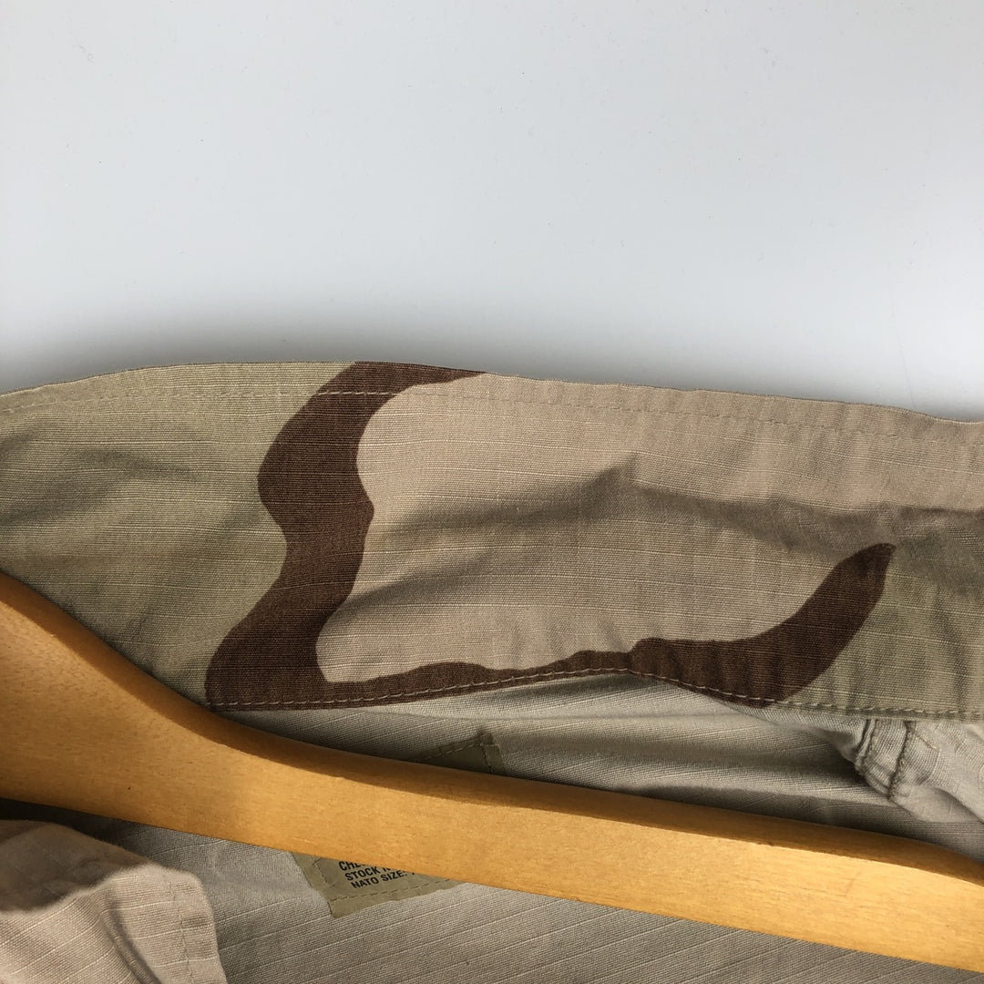 00'S US military genuine camouflage Pattern 3C desert camo ripstop BDU military jacket made in USA MEDIUM-REGULAR equivalent to men's M Nylon Beige type Vintage Second Hand