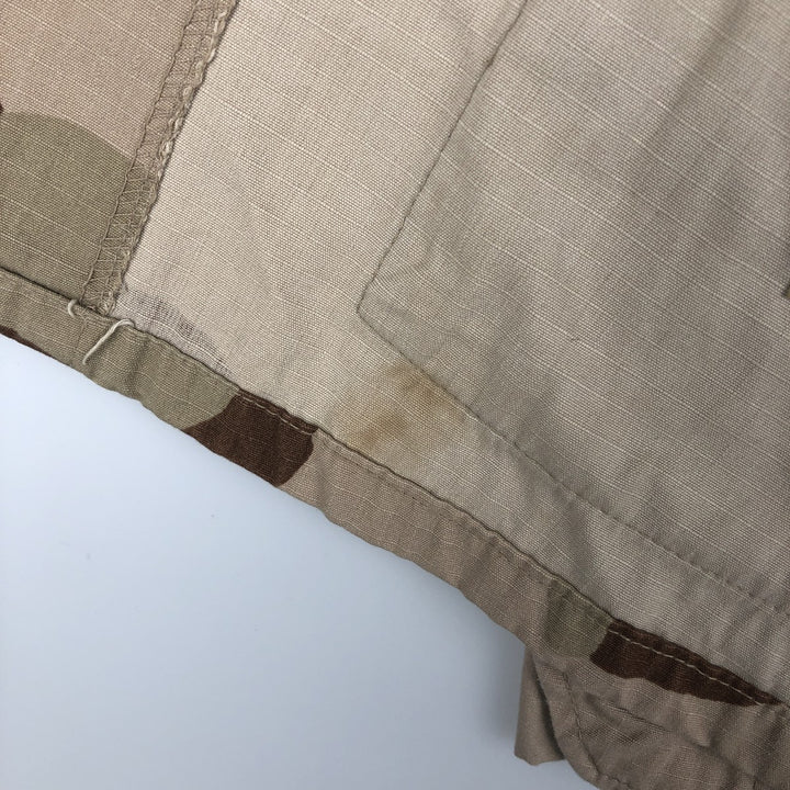 00'S US military genuine camouflage Pattern 3C desert camo ripstop BDU military jacket made in USA MEDIUM-REGULAR equivalent to men's M Nylon Beige type Vintage Second Hand