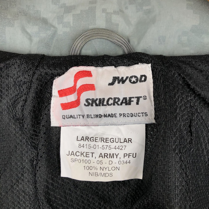Authentic 2000'S US Military SKILCRAFT PFU ACU Training Jacket, Digital Camo, Nylon Jacket, Large Nylon gray type Vintage Second Hand