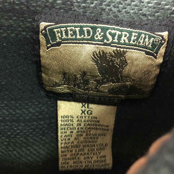 2000'S Field and Stream FIELD AND STREAM Ombre Check Long Sleeve Heavy Flannel Check Shirt, Men's Size XL cotton green type Vintage Second Hand