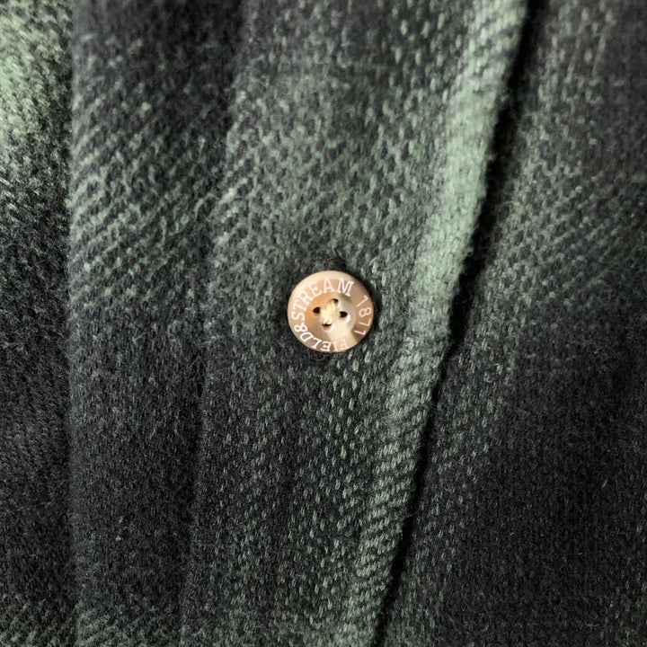 2000'S Field and Stream FIELD AND STREAM Ombre Check Long Sleeve Heavy Flannel Check Shirt, Men's Size XL cotton green type Vintage Second Hand