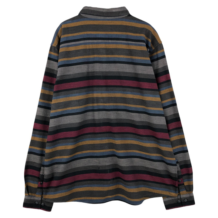 Patagonia Lightweight Fjord STY54020FA18 Striped Pattern Long Sleeve Flannel Shirt, Men's XL Organic cotton gray type Vintage Second Hand