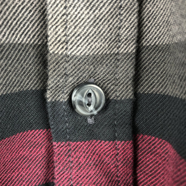 Patagonia Lightweight Fjord STY54020FA18 Striped Pattern Long Sleeve Flannel Shirt, Men's XL Organic cotton gray type Vintage Second Hand