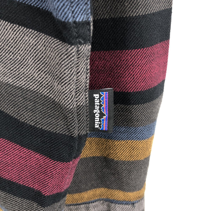 Patagonia Lightweight Fjord STY54020FA18 Striped Pattern Long Sleeve Flannel Shirt, Men's XL Organic cotton gray type Vintage Second Hand