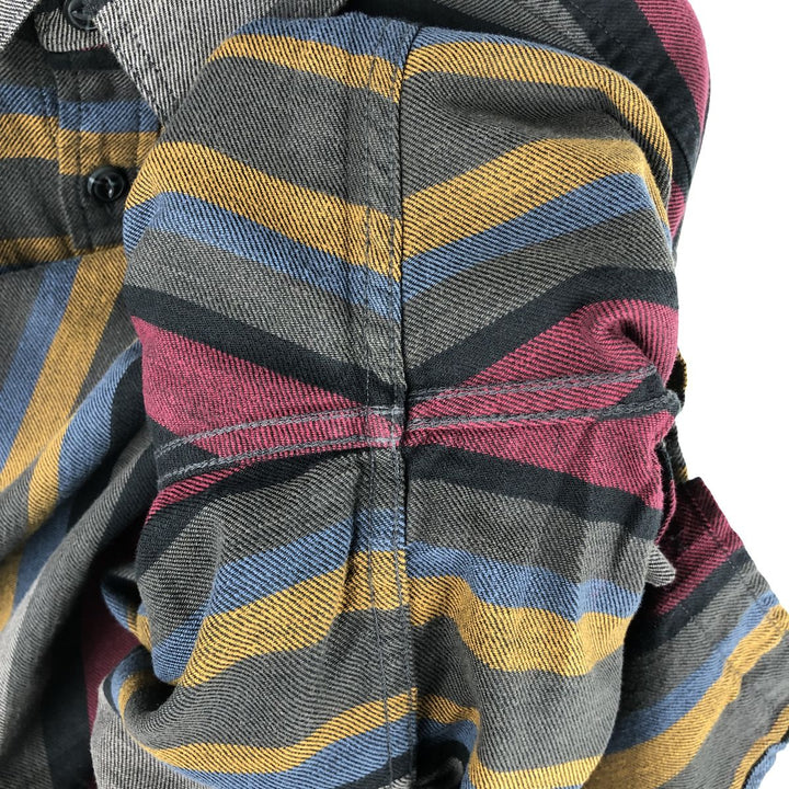 Patagonia Lightweight Fjord STY54020FA18 Striped Pattern Long Sleeve Flannel Shirt, Men's XL Organic cotton gray type Vintage Second Hand