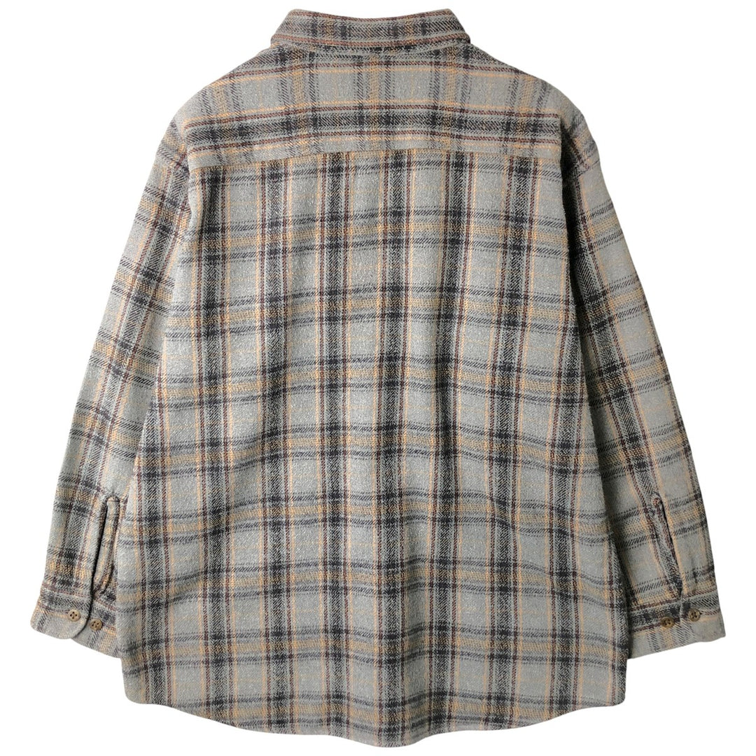 90'S St. John's Bay Vintage Long Sleeve Flannel Check Shirt, Men's XL cotton gray type Vintage Second Hand