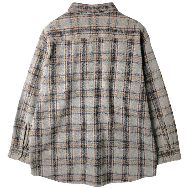 90'S St. John's Bay Vintage Long Sleeve Flannel Check Shirt, Men's XL cotton gray type Vintage Second Hand