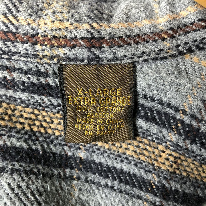 90'S St. John's Bay Vintage Long Sleeve Flannel Check Shirt, Men's XL cotton gray type Vintage Second Hand
