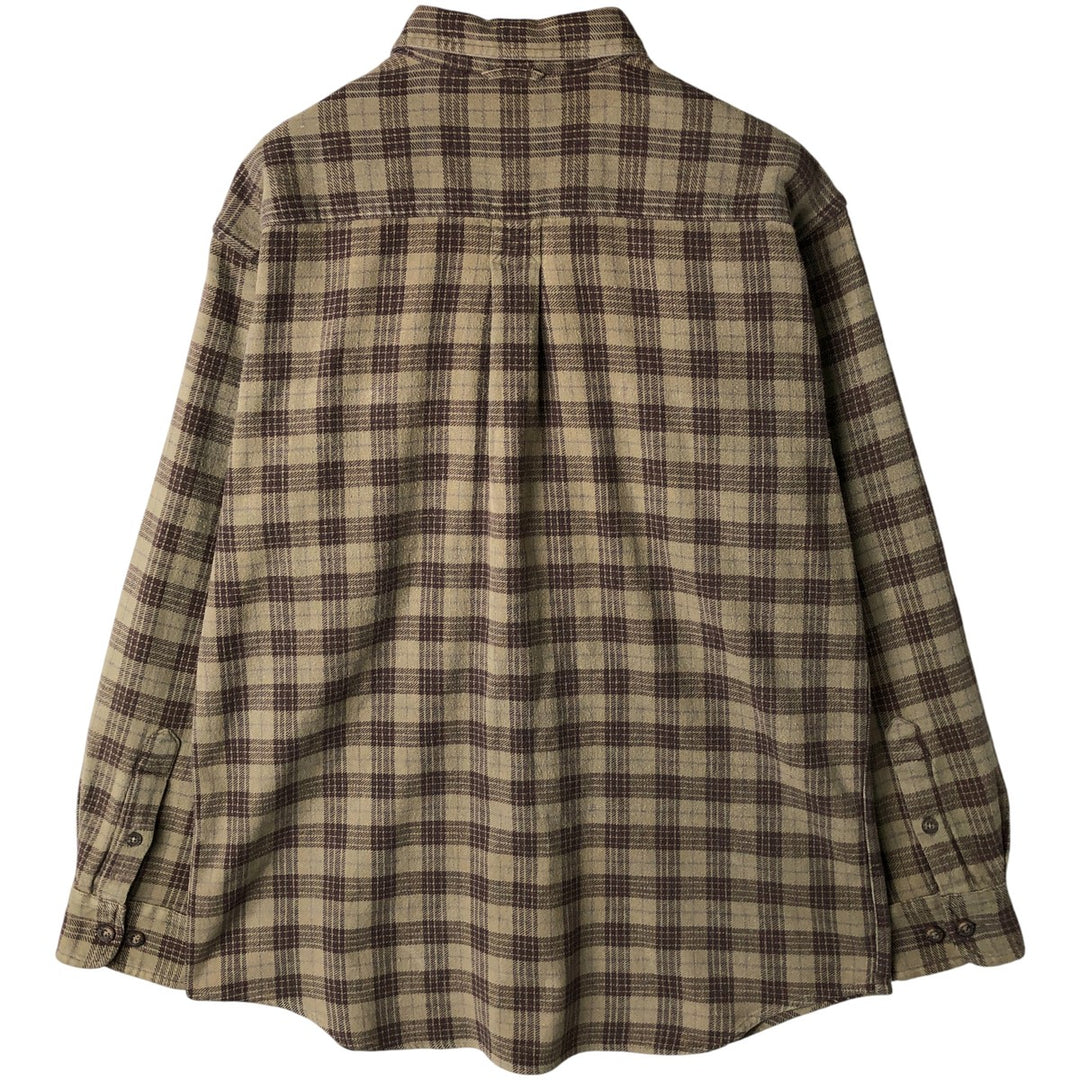 Vintage 90s-00'S Timberland long-sleeved flannel check shirt, men's size M cotton brown type Vintage Second Hand
