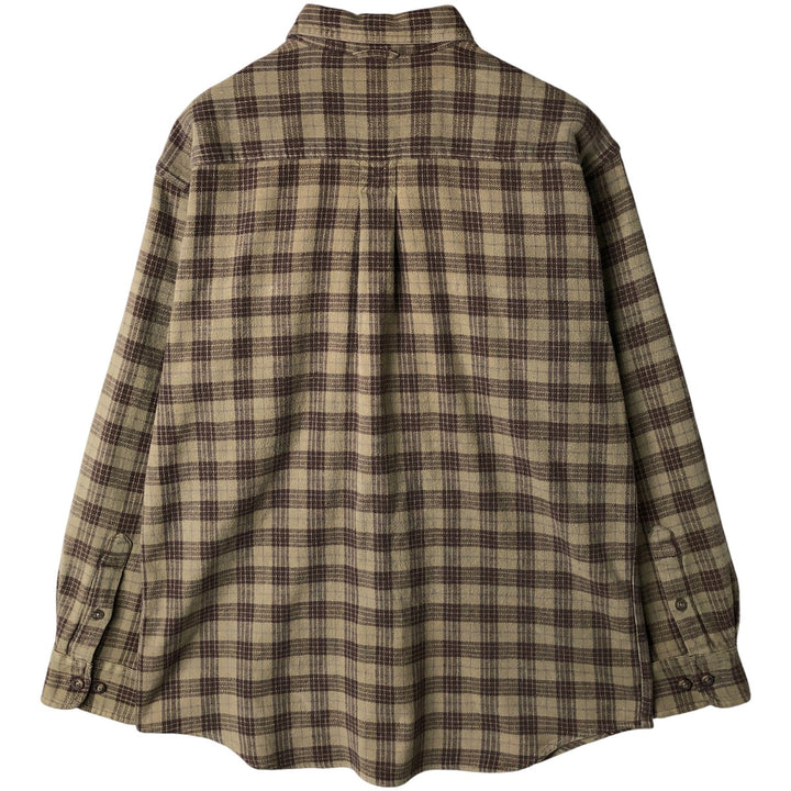 Vintage 90s-00'S Timberland long-sleeved flannel check shirt, men's size M cotton brown type Vintage Second Hand