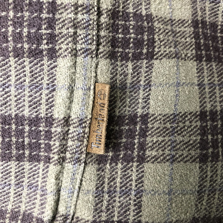 Vintage 90s-00'S Timberland long-sleeved flannel check shirt, men's size M cotton brown type Vintage Second Hand