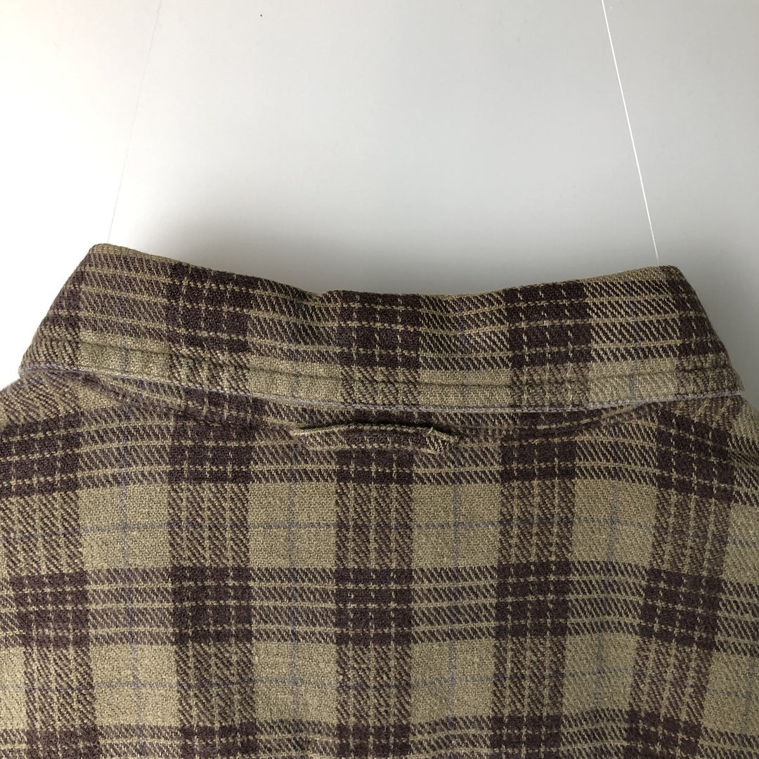 Vintage 90s-00'S Timberland long-sleeved flannel check shirt, men's size M cotton brown type Vintage Second Hand