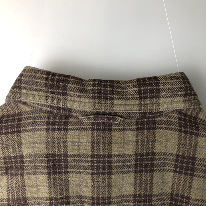 Vintage 90s-00'S Timberland long-sleeved flannel check shirt, men's size M cotton brown type Vintage Second Hand