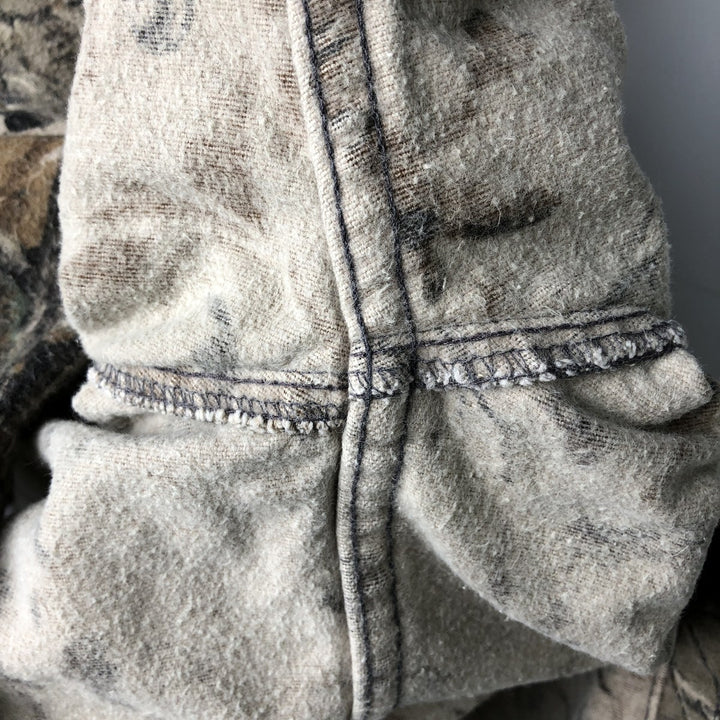 90s-00'S Cabela's Realtree Camo Long Sleeve Heavy Flannel Shirt, Made in USA, Men's Size Medium, Vintage cotton Khaki type brown Vintage Second Hand