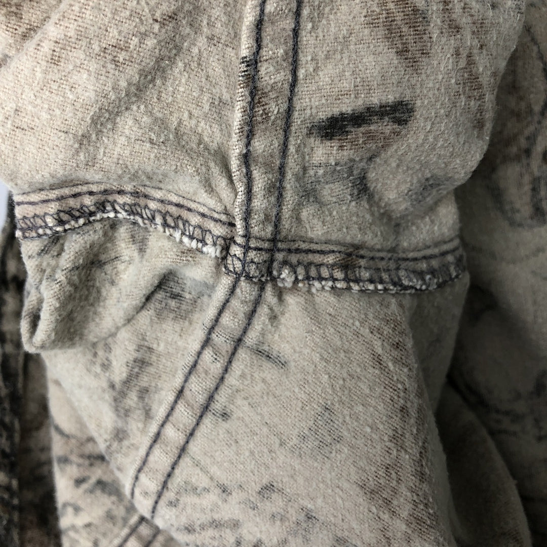 90s-00'S Cabela's Realtree Camo Long Sleeve Heavy Flannel Shirt, Made in USA, Men's Size Medium, Vintage cotton Khaki type brown Vintage Second Hand