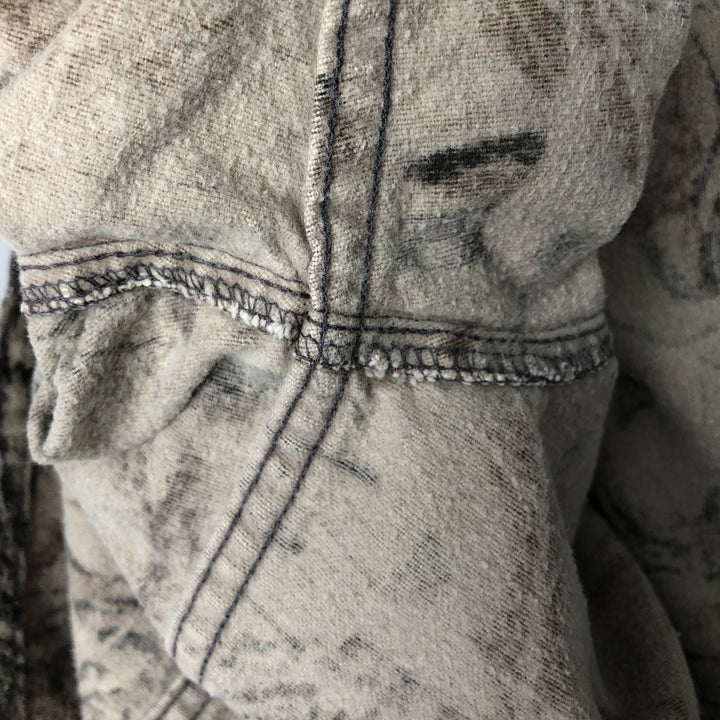 90s-00'S Cabela's Realtree Camo Long Sleeve Heavy Flannel Shirt, Made in USA, Men's Size Medium, Vintage cotton Khaki type brown Vintage Second Hand