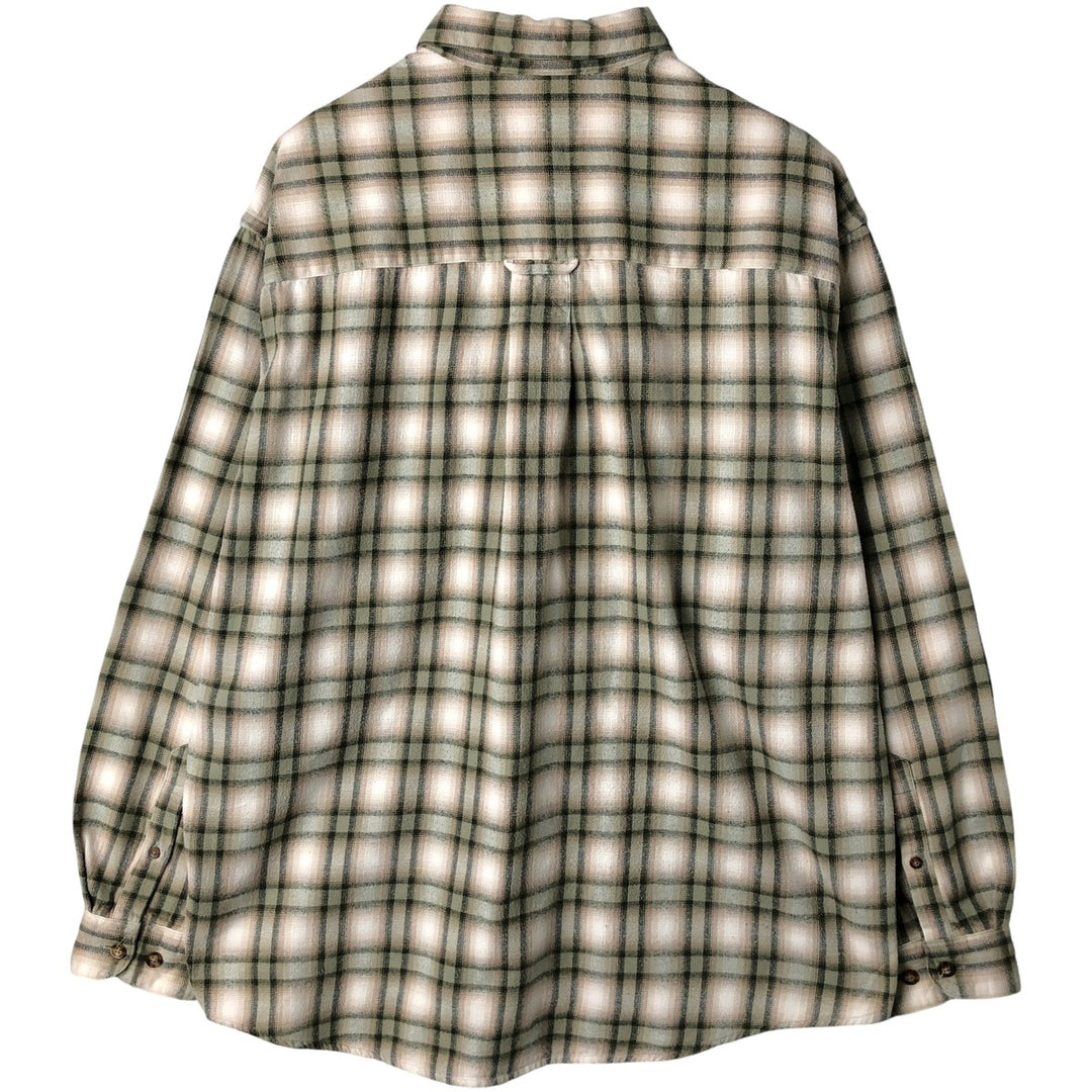 Eddie Bauer Lightflannel Check Shirt, Men's Size L cotton Beige type Vintage Second Hand