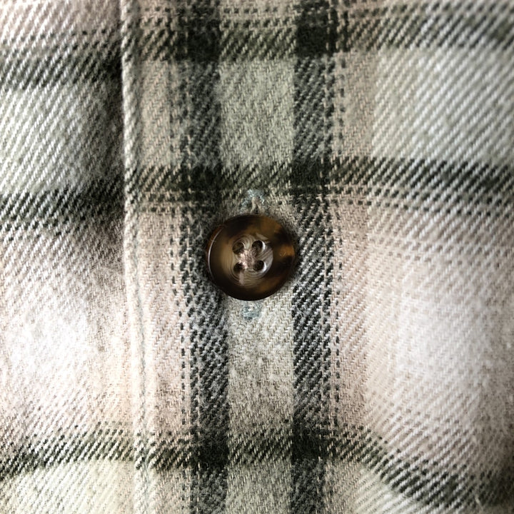 Eddie Bauer Lightflannel Check Shirt, Men's Size L cotton Beige type Vintage Second Hand