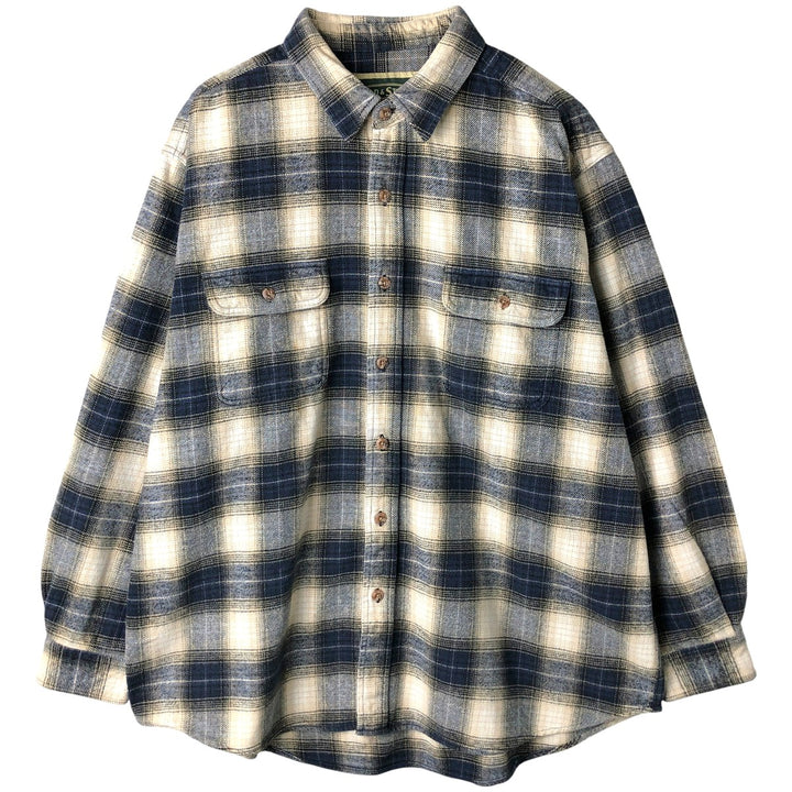 Field and Stream FIELD AND STREAM Ombre Check Long Sleeve Flannel Check Shirt, Men's XL unclear navy blue type Vintage Second Hand