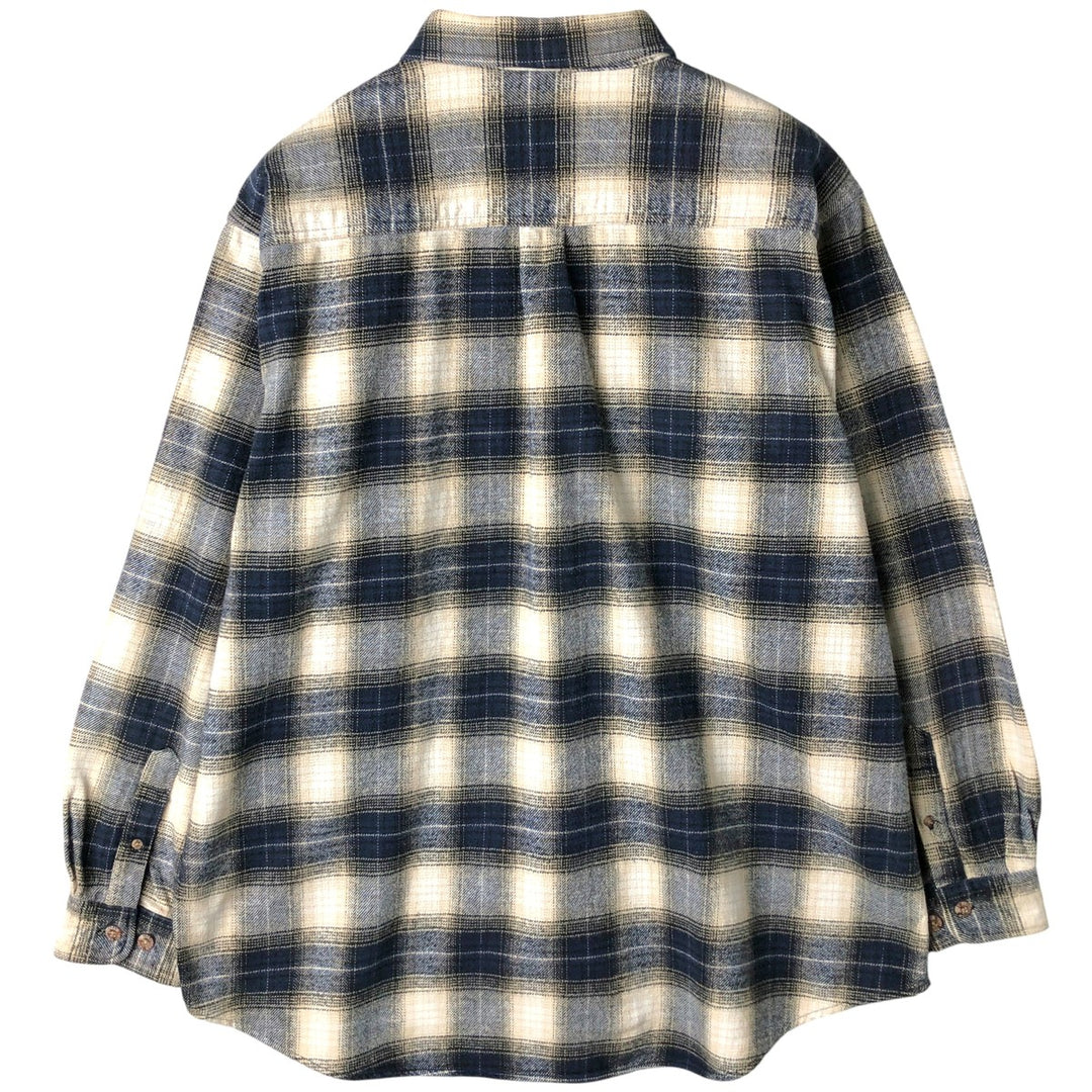 Field and Stream FIELD AND STREAM Ombre Check Long Sleeve Flannel Check Shirt, Men's XL unclear navy blue type Vintage Second Hand