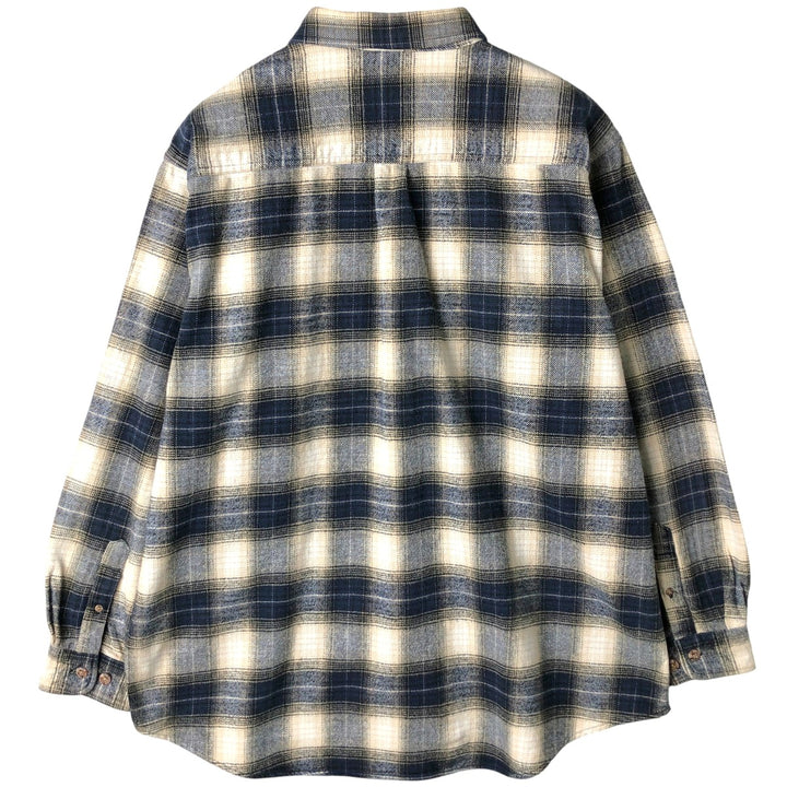 Field and Stream FIELD AND STREAM Ombre Check Long Sleeve Flannel Check Shirt, Men's XL unclear navy blue type Vintage Second Hand