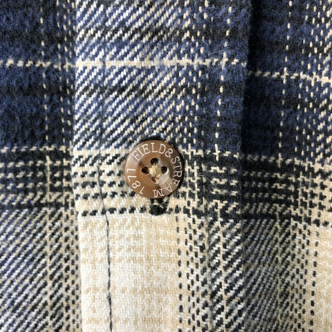 Field and Stream FIELD AND STREAM Ombre Check Long Sleeve Flannel Check Shirt, Men's XL unclear navy blue type Vintage Second Hand