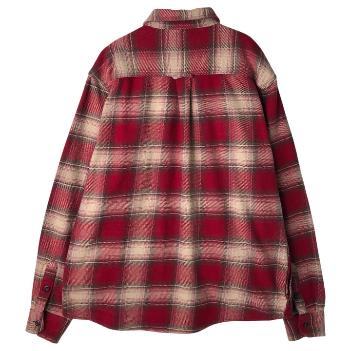 ORVIS Ombre Check Long Sleeve Flannel Check Shirt, Men's Size L cotton red type Vintage Second Hand