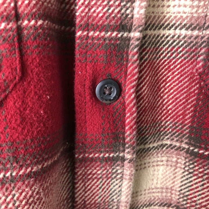 ORVIS Ombre Check Long Sleeve Flannel Check Shirt, Men's Size L cotton red type Vintage Second Hand