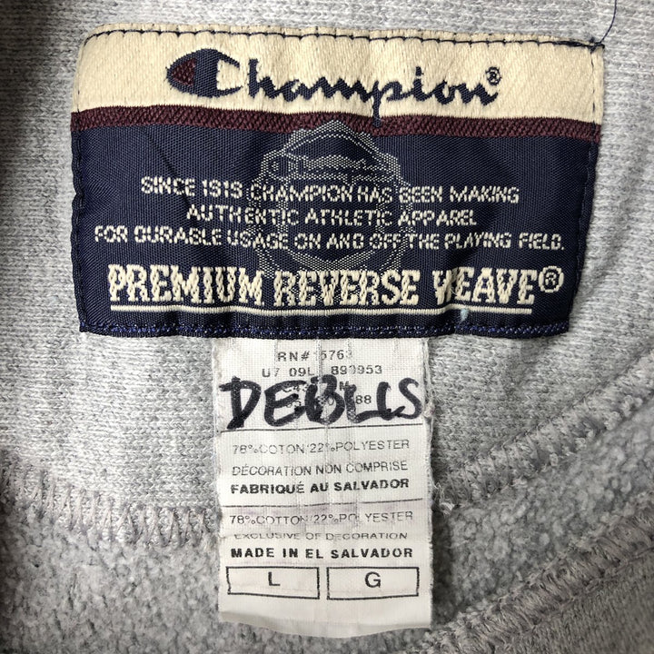 00'S Champion Premium Reverse Weave College Sweat Pullover Hoodie, Men's Size L cotton gray type Vintage Second Hand