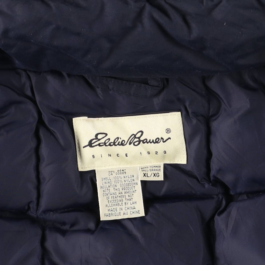 Eddie Bauer Goose Down Parka, Men's XL Nylon navy blue type Vintage Second Hand