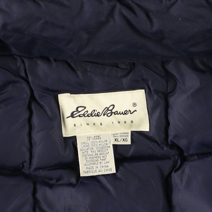 Eddie Bauer Goose Down Parka, Men's XL Nylon navy blue type Vintage Second Hand