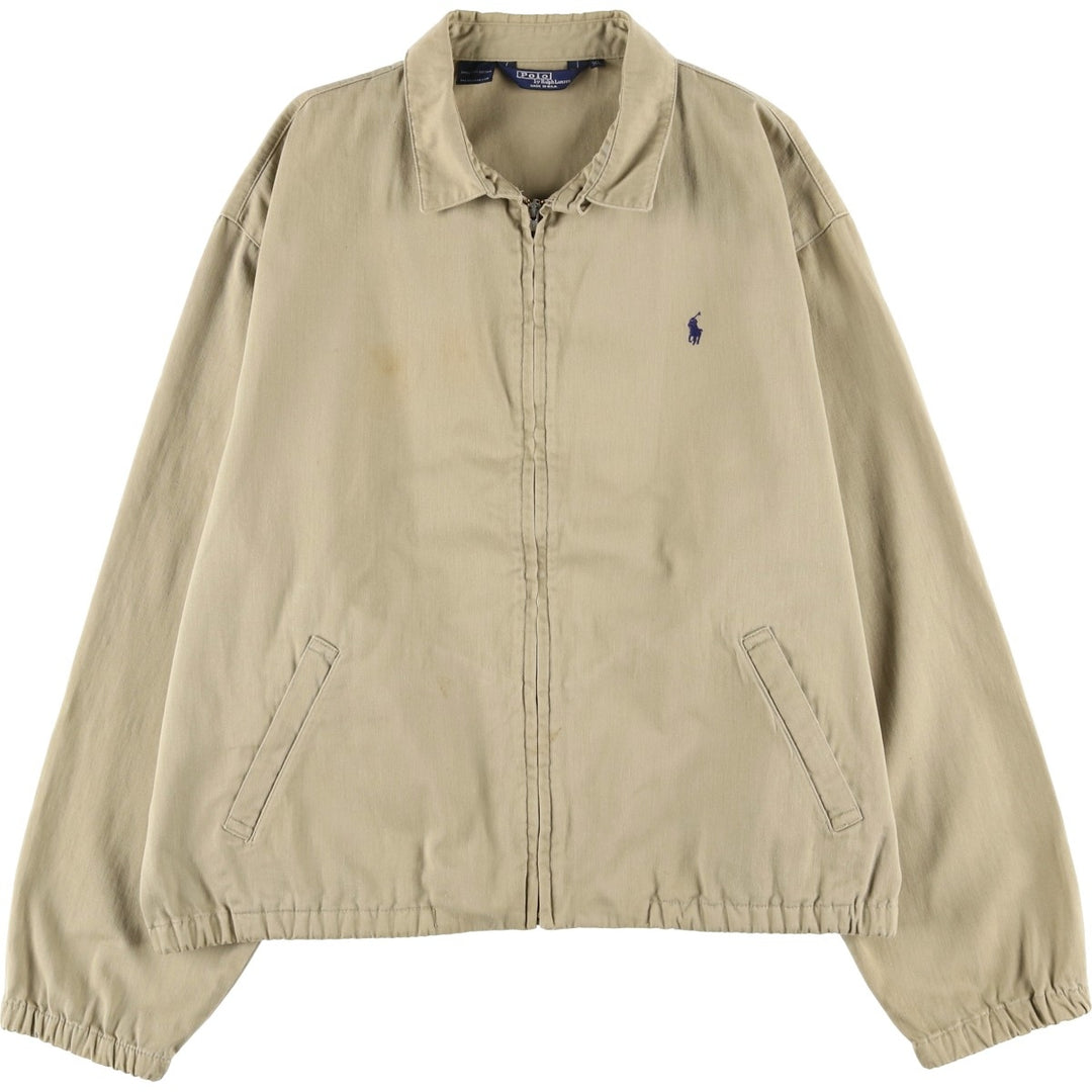90'S Ralph Lauren POLO by Ralph Lauren Swing Top Sports Jacket Made in USA Men's XL cotton Beige type Vintage Second Hand