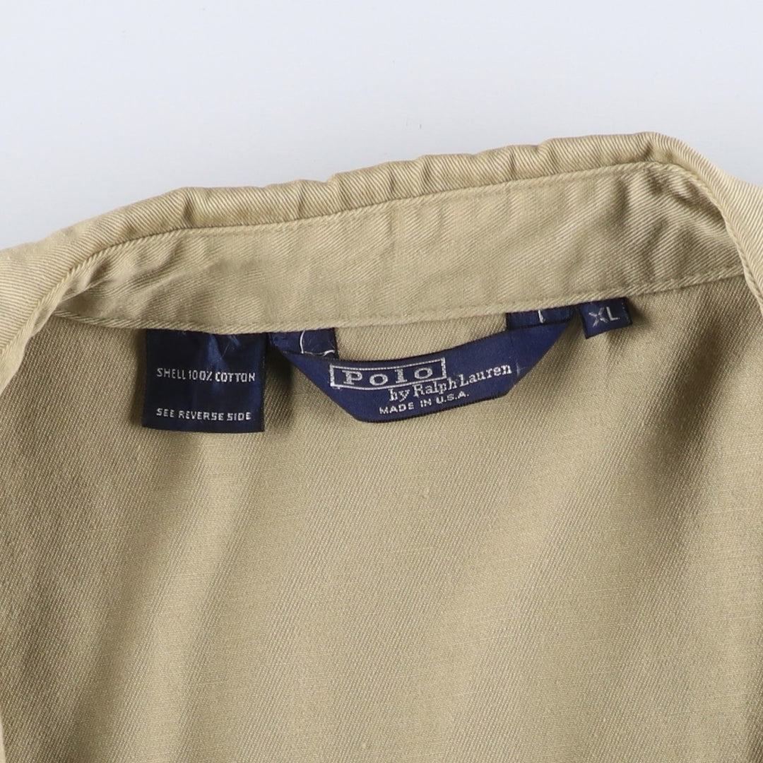 90'S Ralph Lauren POLO by Ralph Lauren Swing Top Sports Jacket Made in USA Men's XL cotton Beige type Vintage Second Hand