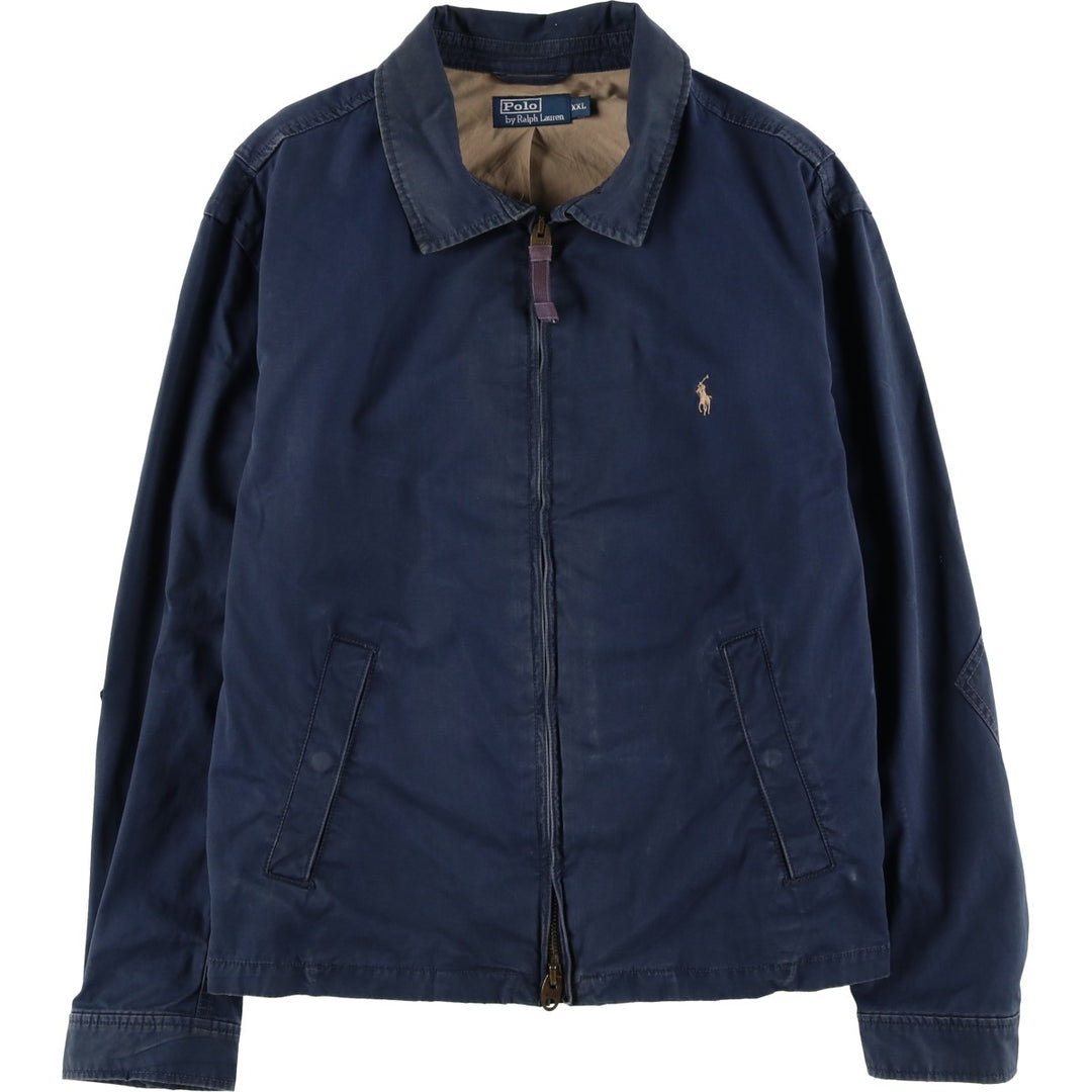 Ralph Lauren POLO by Ralph Lauren Swing Top Sports Jacket Men's XXL cotton navy blue type Vintage Second Hand