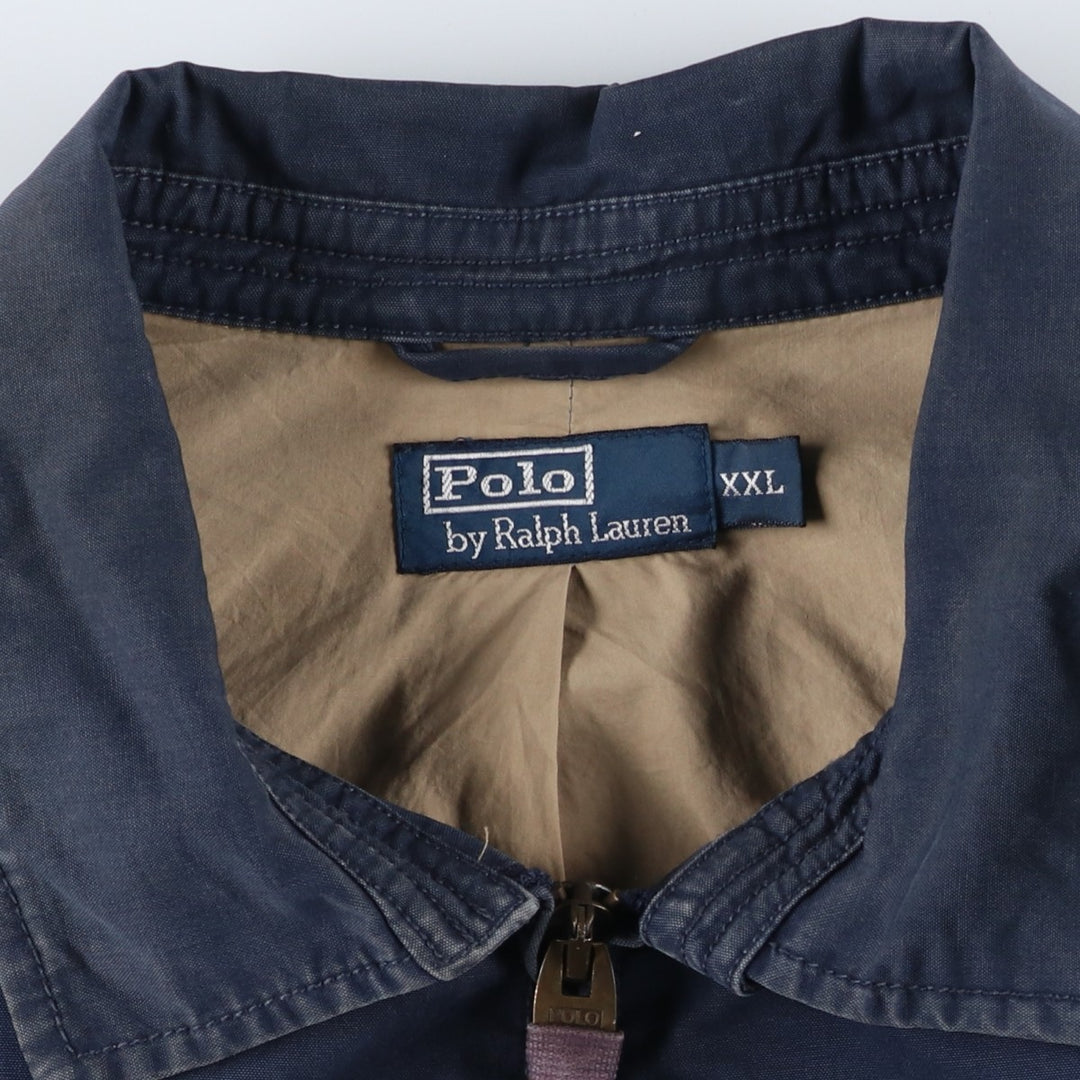 Ralph Lauren POLO by Ralph Lauren Swing Top Sports Jacket Men's XXL cotton navy blue type Vintage Second Hand