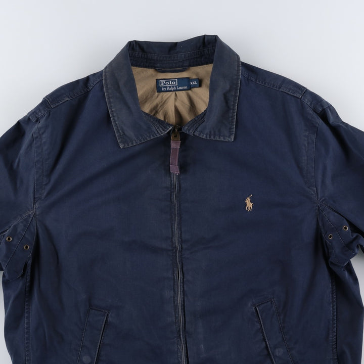 Ralph Lauren POLO by Ralph Lauren Swing Top Sports Jacket Men's XXL cotton navy blue type Vintage Second Hand