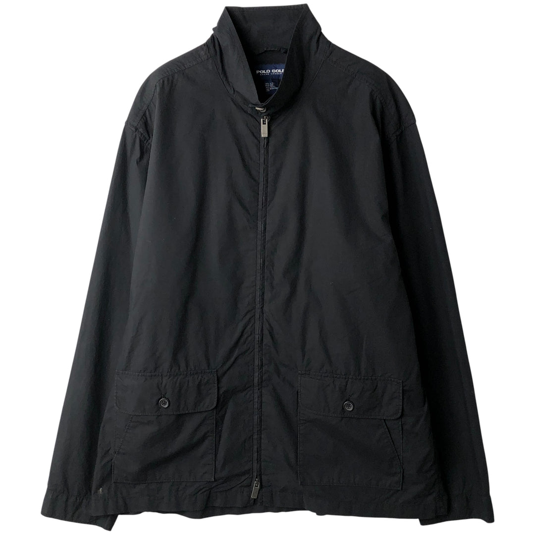 Ralph Lauren POLO GOLF Stand Collar Swing Top Sports Jacket, Men's Size XL (approx.) cotton black type Vintage Second Hand
